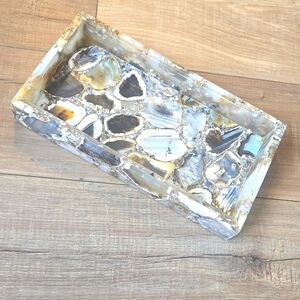 Agate serving tray stone kitchen wear